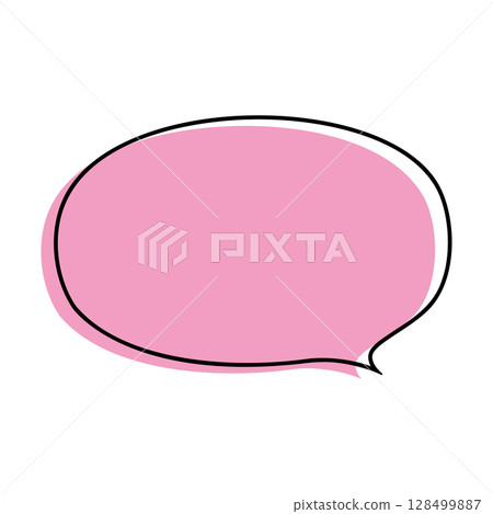 Simple speech bubble illustration, horizontal, oval Simple speech bubble illustration, horizontal, oval 128499887