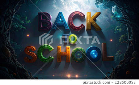 Colorful Alphabet Magnets on Refrigerator. Back to School Concept. Generated image 128500055