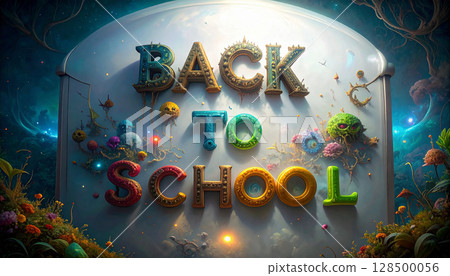 Colorful Alphabet Magnets on Refrigerator. Back to School Concept. Generated image Colorful Alphabet Magnets on Refrigerator. Back to School Concept. Generated image 128500056