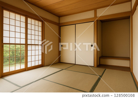 傳統日式房間的內部景觀 128500108