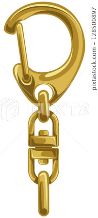Simple carabiner keychain parts vector illustration Simple carabiner keychain parts vector illustration 128500897
