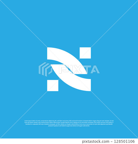 Geometric letter N arrow technology logo vector design template Geometric letter N arrow technology logo vector design template 128501106