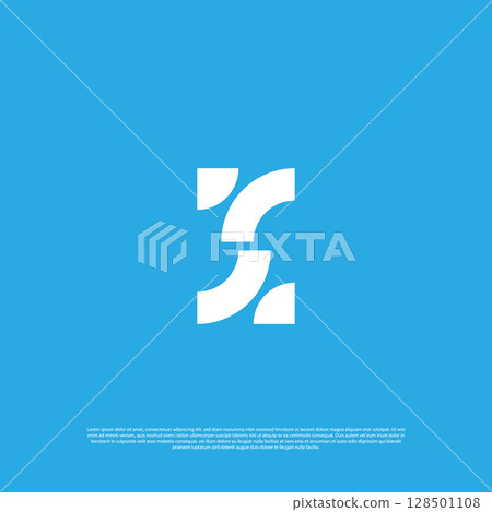 Geometric letter N arrow technology logo vector design template 128501108