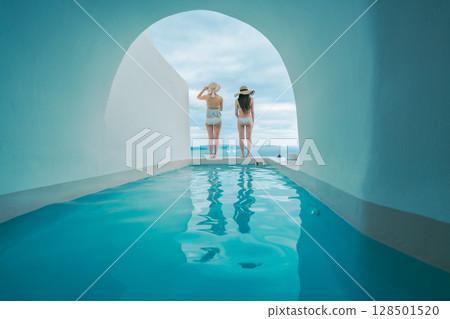 希臘聖托里尼島的美麗風景 128501520