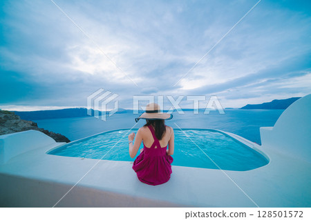 希臘聖托里尼島的美麗風景 希臘聖托里尼島的美麗風景 128501572