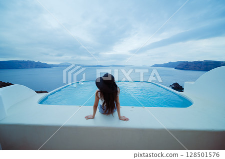 希臘聖托里尼島的美麗風景 希臘聖托里尼島的美麗風景 128501576