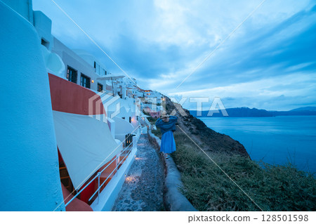 Beautiful landscape of Santorini island in Greece Beautiful landscape of Santorini island in Greece 128501598