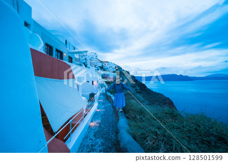 Beautiful landscape of Santorini island in Greece Beautiful landscape of Santorini island in Greece 128501599