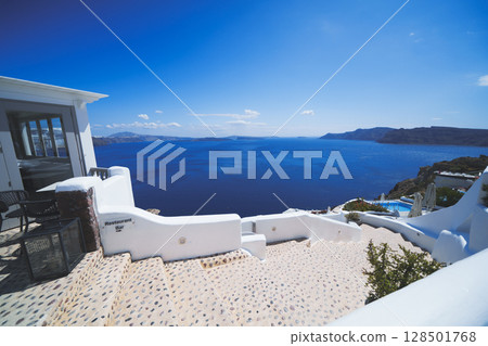 Beautiful landscape of Santorini island in Greece 128501768