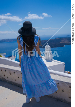 Beautiful landscape of Santorini island in Greece 128501772