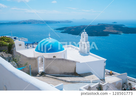 Beautiful landscape of Santorini island in Greece Beautiful landscape of Santorini island in Greece 128501773