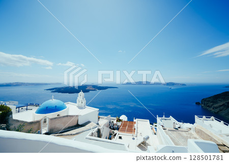 Beautiful landscape of Santorini island in Greece 128501781