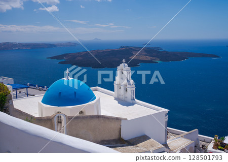 希臘聖托里尼島的美麗風景 希臘聖托里尼島的美麗風景 128501793