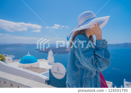 希臘聖托里尼島的美麗風景 希臘聖托里尼島的美麗風景 128501795