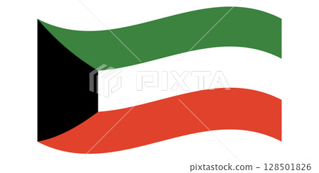 Artwork of Waving Kuwait National Flag Artwork of Waving Kuwait National Flag 128501826