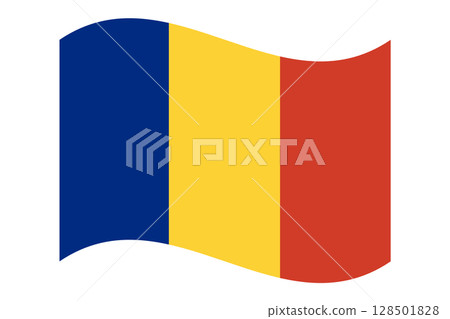 Waving National Flag of Romania Illustration Waving National Flag of Romania Illustration 128501828
