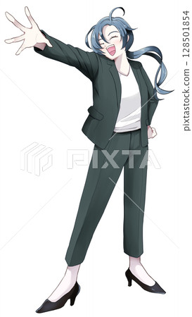 穿西裝的女人，全身，微笑 128501854