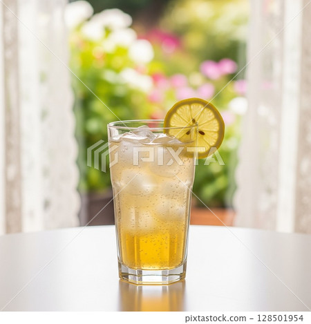 Refreshing lemon carbonated water placed on a windowsill | Summer cafe time Lemon soda Lemon slices Yuzu soda Refreshing lemon carbonated water placed on a windowsill | Summer cafe time Lemon soda Lemon slices Yuzu soda 128501954