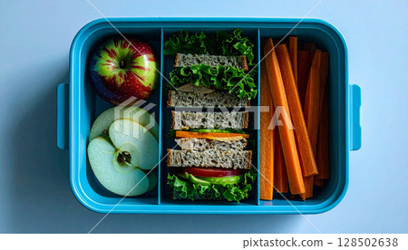 Lunchbox with Healthy Back to School Meal. Back to School Concept. Generated image 128502638
