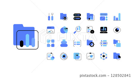 Data tech and development. Set of icons,flat design icon vector illustration 128502841