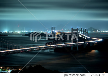 Night view of Seto Ohashi Bridge Night view of Seto Ohashi Bridge 128503196