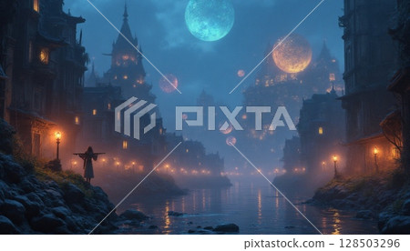 宛如遊戲世界的夢幻城市景觀 128503296