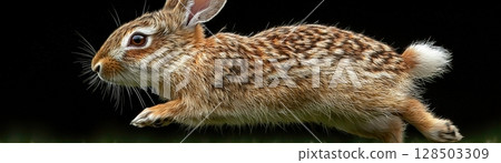 portrait of a hare isolated on black background portrait of a hare isolated on black background 128503309