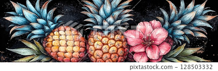 background of pineapple 128503332