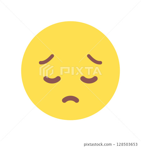 悲傷、沮喪表情符號 - 帶有失望或沮喪表情的負面情緒圖像 128503653