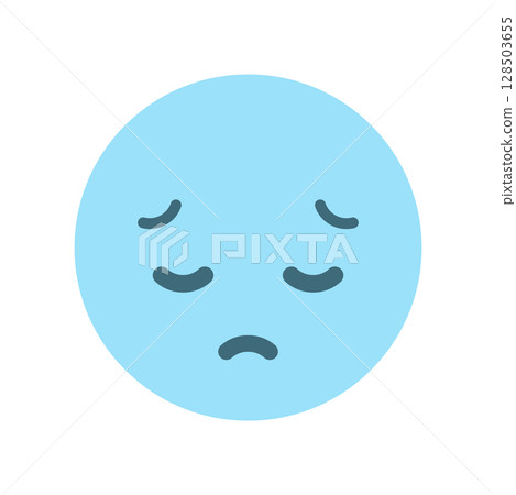 悲傷、沮喪表情符號 - 帶有失望或沮喪表情的負面情緒圖像 128503655