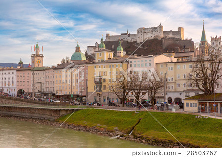 Hohensalzburg Fortress at Sunrise, Salzburg, Austria 128503767