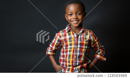 Happy Young Boy Portrait 128503989