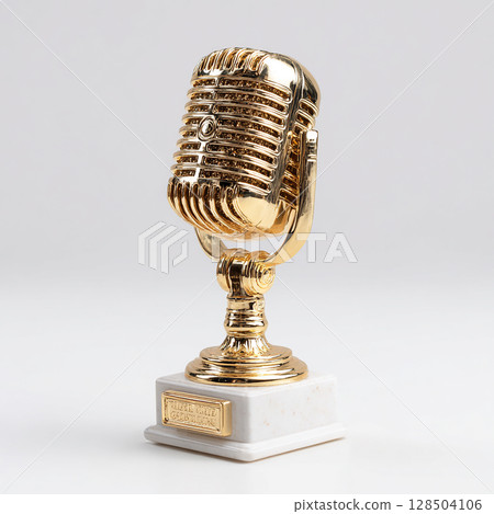 A symbol of glory: a traditional microphone-shaped trophy 128504106