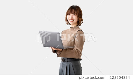 Woman with a laptop / business woman Woman with a laptop / business woman 128504824