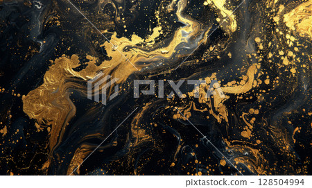 A fusion of gold foil textures and abstract artistry, sophisticated luxury backdrop A fusion of gold foil textures and abstract artistry, sophisticated luxury backdrop 128504994