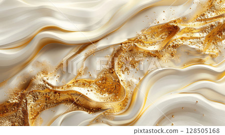 A fusion of gold foil textures and abstract artistry, sophisticated luxury backdrop A fusion of gold foil textures and abstract artistry, sophisticated luxury backdrop 128505168