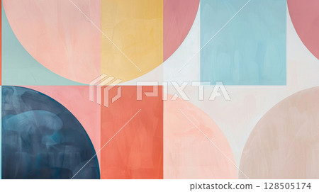Chic geometric pattern in pastel colors with clean lines and minimalist design elements, modern abstract background Chic geometric pattern in pastel colors with clean lines and minimalist design elements, modern abstract background 128505174