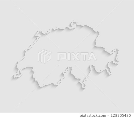 Vector map of Switzerland, abstract inner shadow Vector map of Switzerland, abstract inner shadow 128505480