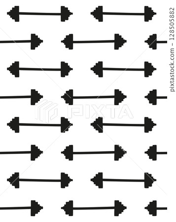 Vector seamless pattern of barbell silhouette 128505882