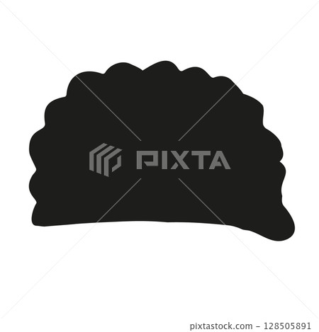 Vector hand drawn dumpling silhouette Vector hand drawn dumpling silhouette 128505891