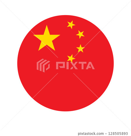 Vector flat round Chinese flag 128505893