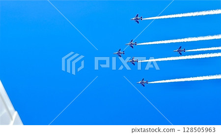 Blue Impulse Exhibition Flight at the Osaka Kansai Expo Blue Impulse Exhibition Flight at the Osaka Kansai Expo 128505963