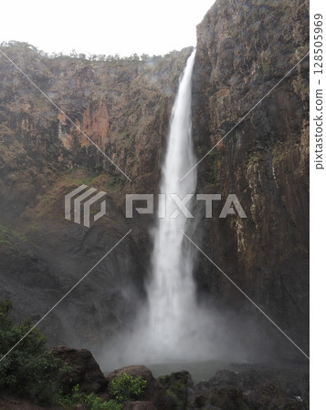 A white streak breaking through the mist - Wallaman Falls front view 128505969