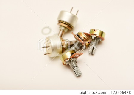 Potentiometers. Variable resistors. Devices for voltage changes. Potentiometers. Variable resistors. Devices for voltage changes. 128506478