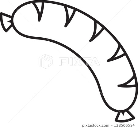 grilled sausage, oktoberfest, simple black and white icon on isolated background grilled sausage, oktoberfest, simple black and white icon on isolated background 128506554
