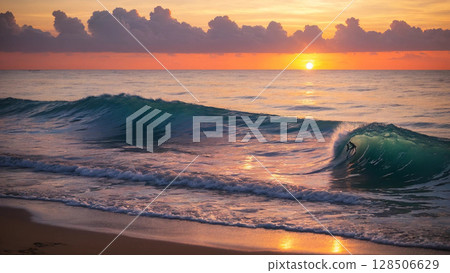 美麗的海灘日落 128506629