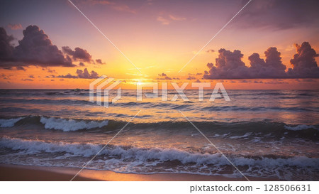 美麗的海灘日落 128506631