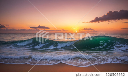 美麗的海灘日落 128506632