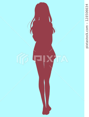 煩躁的女學生夏裝剪影 128506634