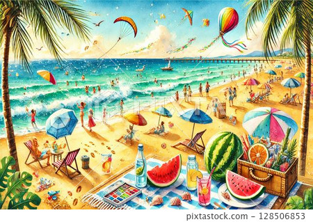 熱帶海洋沙灘影像 熱帶海洋沙灘影像 128506853